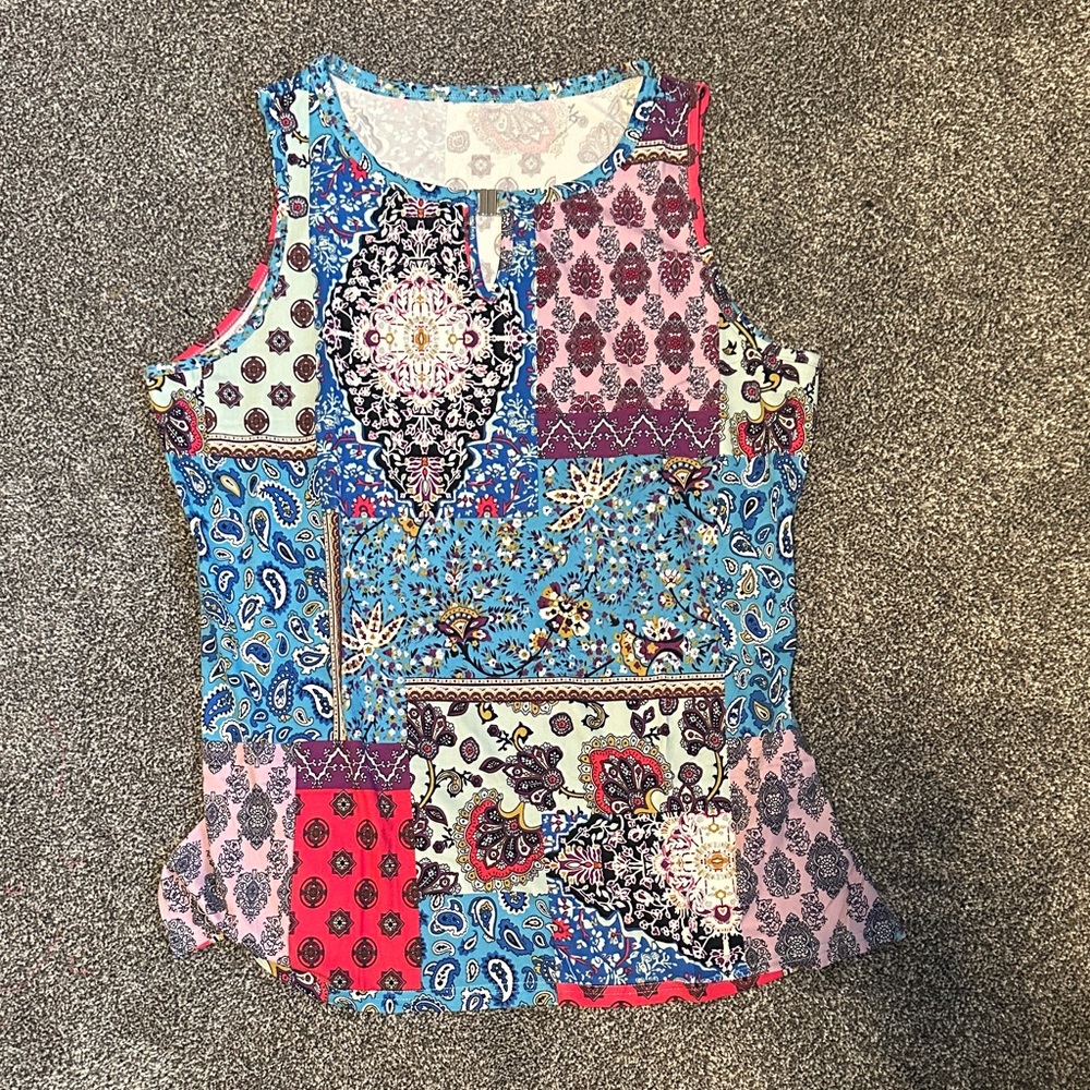 Colorful Patchwork Sleeveless Top